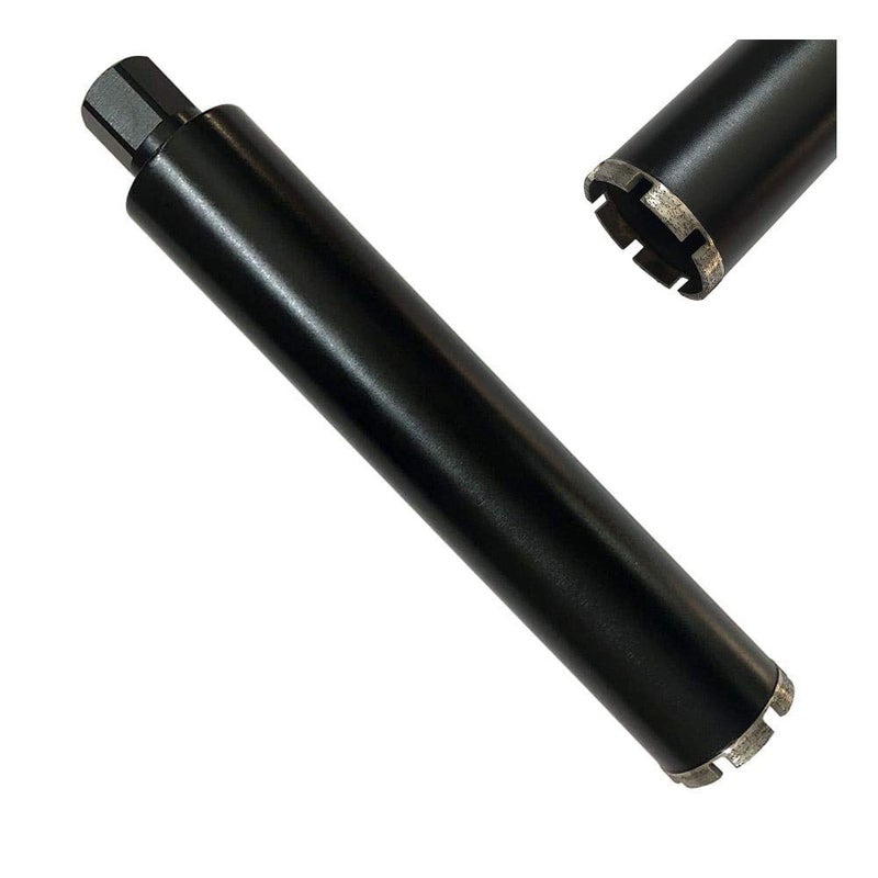 EDiamondTools 2-1/2" بت أساسي عالي الأداء للرطوبة للخرسانة الصلبة/المقواة، ارتفاع القطاع 10 مم، عمق الحفر 14"، للرطوبة فقط، 1-1/4"-7 محور - Image 1